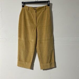 1980s Harve Benard High Waist corduroy capri vintage S 8 Tall.Kahki Cropped pant